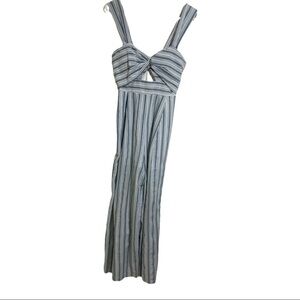 Steps NY jumpsuit striped blue white keyhole in front. Zipper back size small